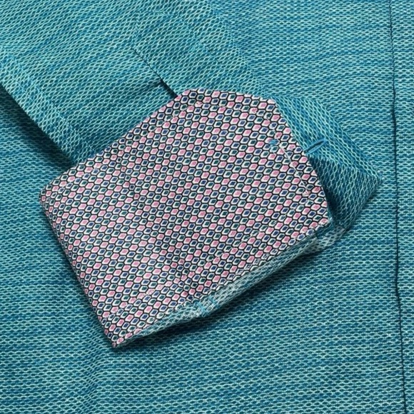 Robert Graham Blue Textured Button Down Shirt - Picture 12 of 13